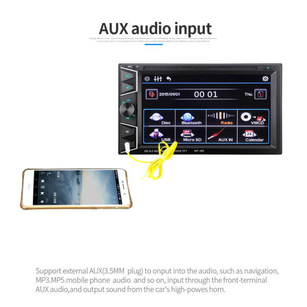 Autoradio 6.2 pollice DVD 2 Din Car Stereo DVD lettore Bluetooth Radio USB/SD/FM Bluetooth Vivavoce Lettore DVD MP3/MP4