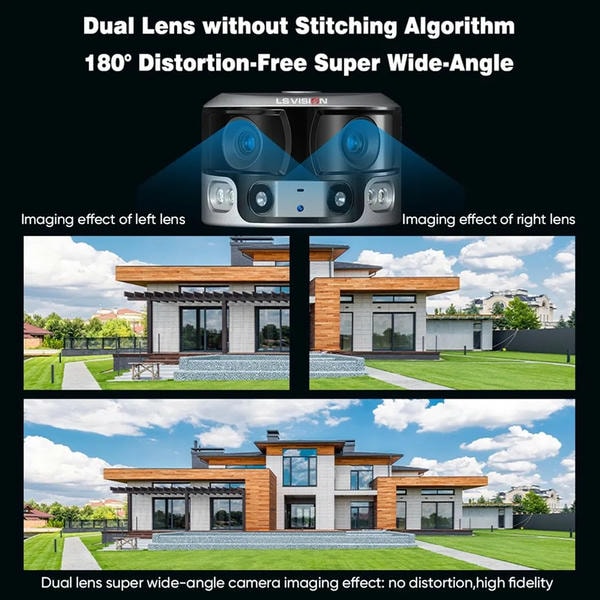 180 Gradi Telecamera Panoramica Solare 4K con Doppio Obiettivo e Tracciamento Intelligente