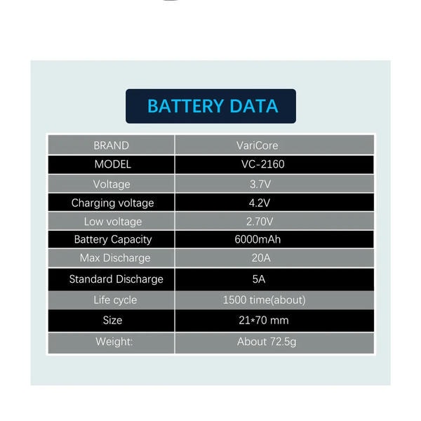 Batteria 21700 6000mAh al litio 3.7V batteria ricaricabile adatta per torcia elettrica