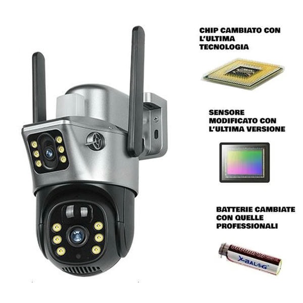 Nuova Telecamera con sim 4g 8mpx 4k a batterie e sensore umanoide (Copia)
