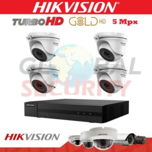 Kit Videosorveglianza Hikvision 5 Mpx Dvr 4 Canali 4 Telecamere