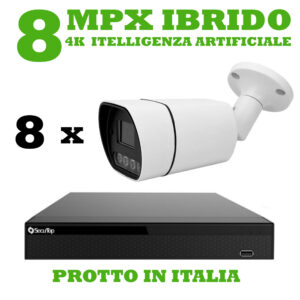 Kit Videosorveglianza Xvr 8 Mpx Ibrido 5in1 8 Canali Intelligenza Artificiale
