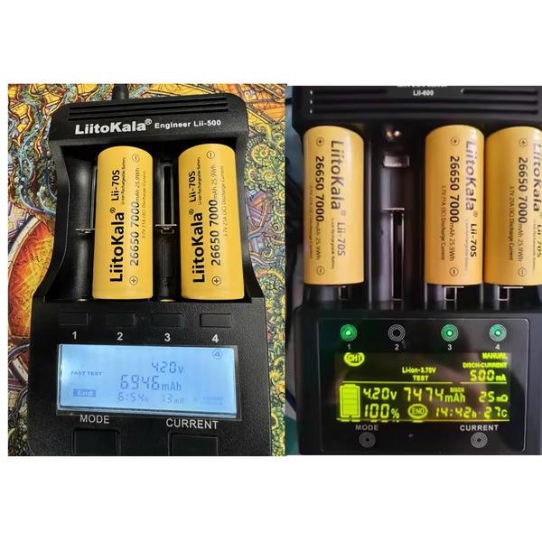 Batteria 26650 7000mAh 3.7V Ricaricabile Alta Capacità, 35A di Scarica