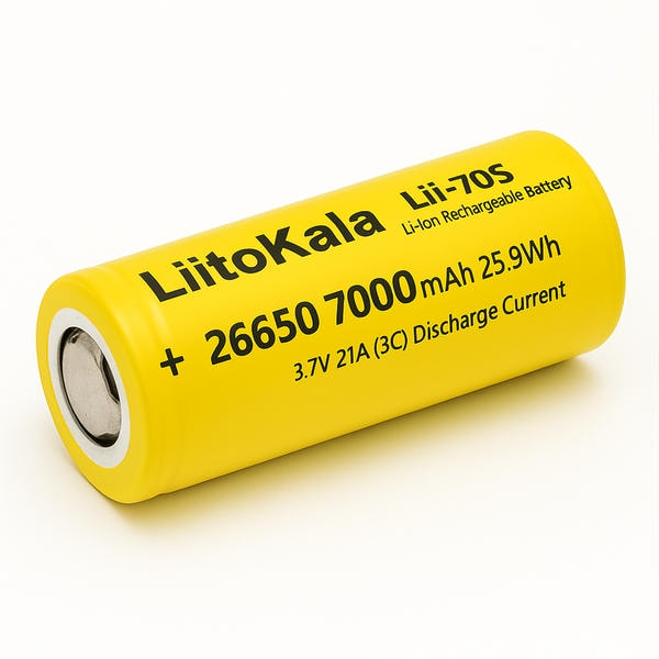 Batteria 26650 7000mAh 3.7V Ricaricabile Alta Capacità, 35A di Scarica