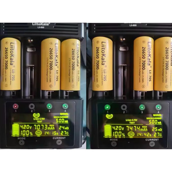 Batteria 26650 7000mAh 3.7V Ricaricabile Alta Capacità, 35A di Scarica