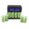 Batteria CR123A /16340 Ricaricabile e Caricabatterie Lcd
