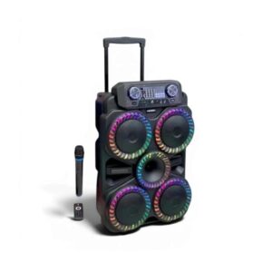 Cassa acustica amplificata Subwoofer KIMISO QS-4238 | 4 Speaker da 8", Microfono Karaoke e LED RGB
