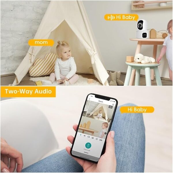 Telecamera a Doppia Lente Baby Monitor Ip Wifi 8 mpx 4k