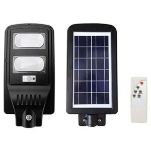 Faro led lampione stradale 60w pannello solare crepuscolare telecomando [Classe di efficienza energetica A]