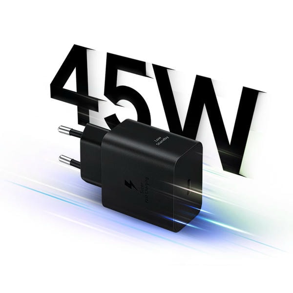 Caricabatterie Samsung 45w con cavo USB-C to USB-C nero e bianco