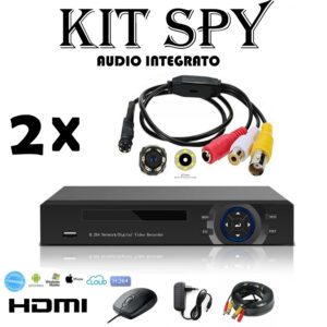 Kit 2 Telecamera Spia Audio Ahd 2mpx 6 Led Infrarossi