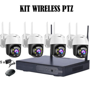 Kit Videosorveglianza PTZ IP Wireless nvr 4 canali 4 Telecamere