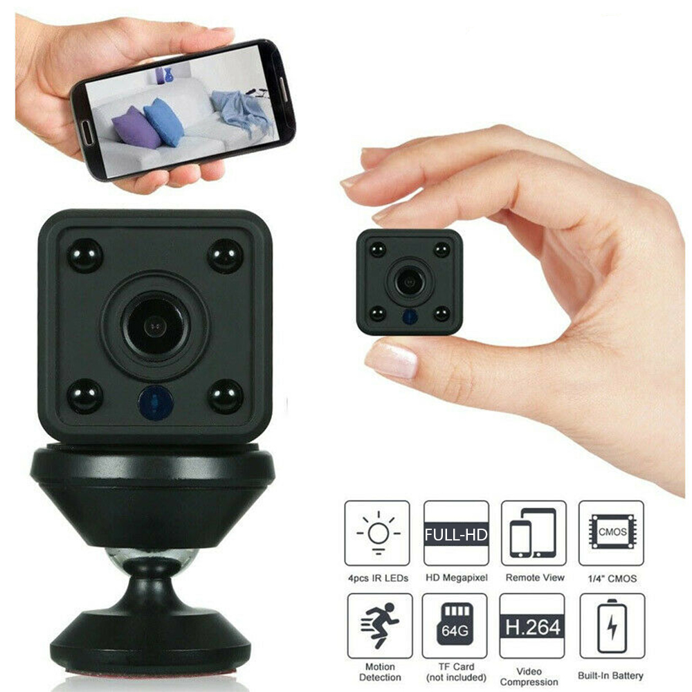 Telecamera spia, mini telecamera di sorveglianza wireless 1080p