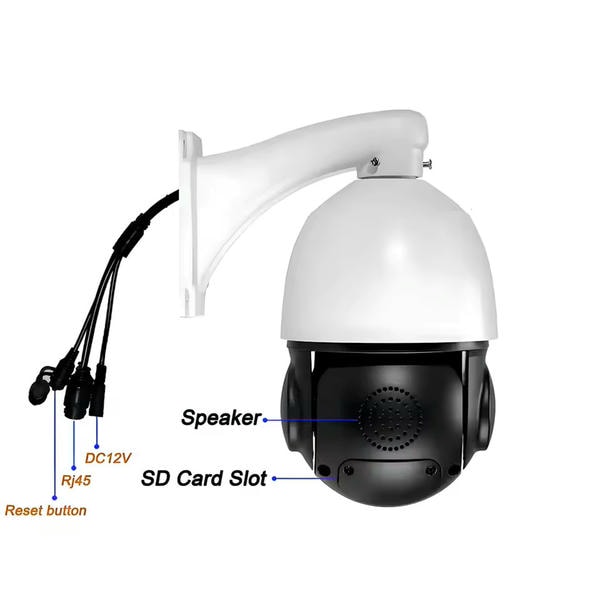 Telecamera Speed Dome PTZ 8MP 4K 90X Zoom Ottico – Visione Notturna a Colori Laser, Auto Tracking, IP66, PoE, Onvif