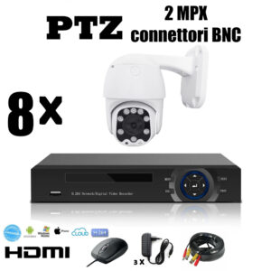Kit 2 PTZ 2Mpx Bnc Ahd 1080p Audio Bidirezionale