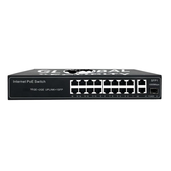 Switch PoE Gigabit 16 Porte + 2 LAN + 1 SFP GSS Ultra