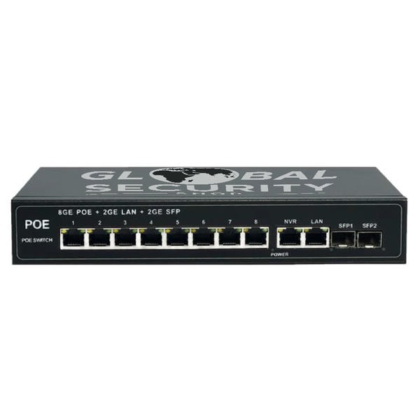 Switch PoE Gigabit 8 Porte + 2 LAN + 2 SFP GSS Ultra