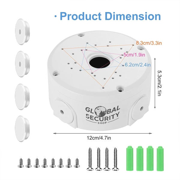 Scatola di Giunzione in Plastica Universale GSS Pro per Telecamere Dome - Base Stagna Nascondi Cavi Ø 120mm
