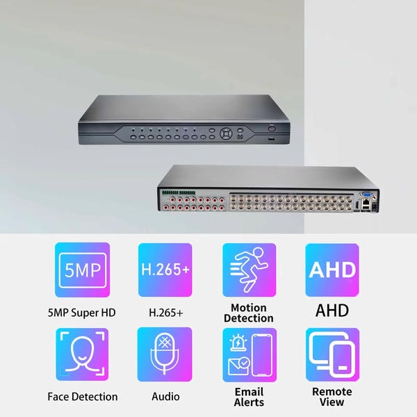Dvr 32 Canali Xvr Nvr 8 mpx 4k Riconoscimento Facciale app Xmeye