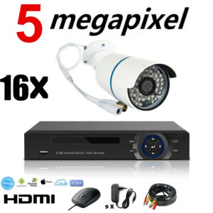 Kit Videosorveglianza 16 Telecamere AHD 5Mpx 1080P Full-Hd