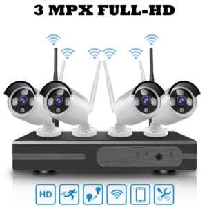 Kit Videosorveglianza Wireless Ip 5 Mpx nvr 4 canali 4 Telecamere