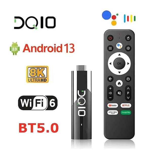 TV Stick Android 13 8K con Wi-Fi 6 | 4GB + 32GB, Controllo Vocale
