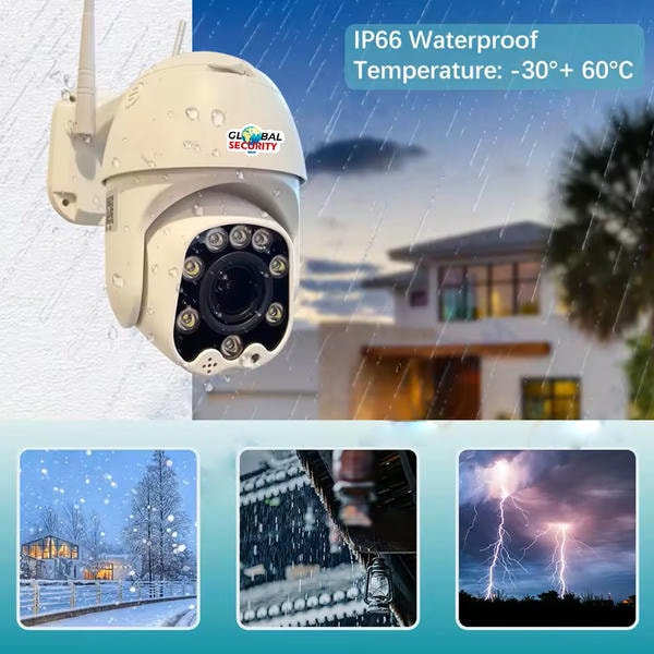 Telecamera PTZ WiFi 5MP con Zoom Ottico 5X 2.7-13.5mm e Audio – Preset, Visione Notturna Colori+IR, AI Tracking