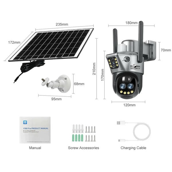 Telecamera Solare 4G con SIM GSS Ultra: Esterno, Doppio Sensore 8MP, Zoom 10X e Pannello Fotovoltaico 8W