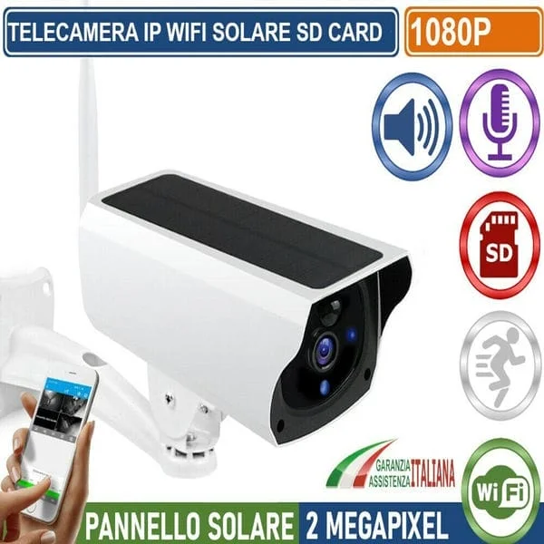 Telecamera Wifi Per Esterni Con Pannello Solare