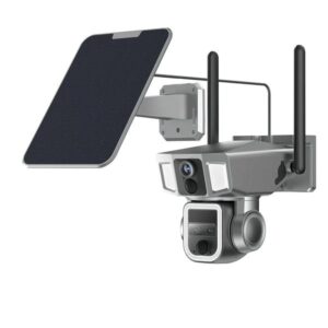 Telecamera Solare 4G e WiFi a Tre Lenti tre obiettivi 12 Mpx con 6x Zoom Doppio PIR Detection Auto Tracking