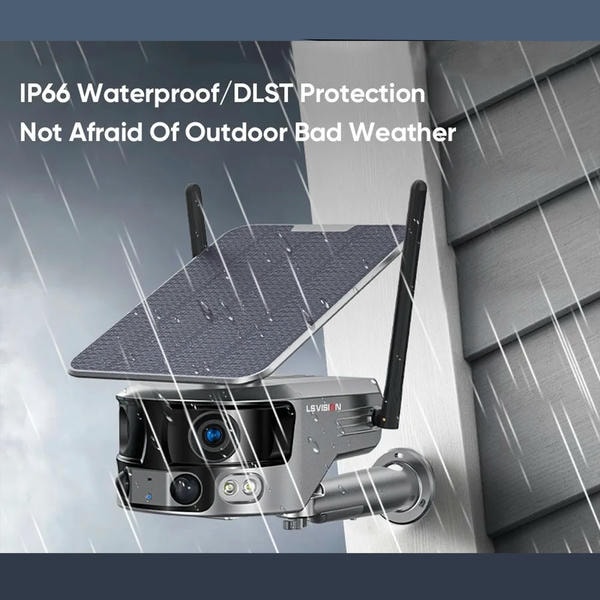 180 Gradi Telecamera Panoramica Solare 4K con Doppio Obiettivo e Tracciamento Intelligente