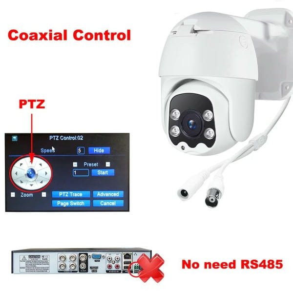 Telecamera videosorveglianza Ptz 365 Gradi Bnc 2 Mpx 4 Led