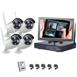 Kit Videosorveglianza Wireless 3/5 Mpx nvr 4 canali Monitor 10.1