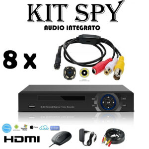 Kit 2 Telecamera Spia Audio Ahd 2mpx 8 Led Infrarossi
