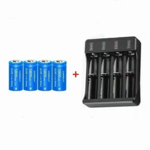 CR123A Batteria Ricaricabile 16340 e Caricabatterie Lcd