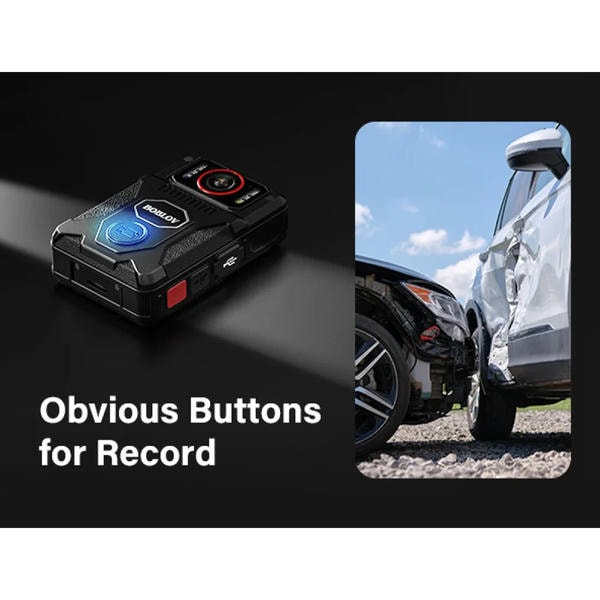 Body Cam 4k BOBLOV M7 Pro 4K con GPS, 128GB, 15 Ore di Registrazione, Obiettivo 180°, Visione Notturna