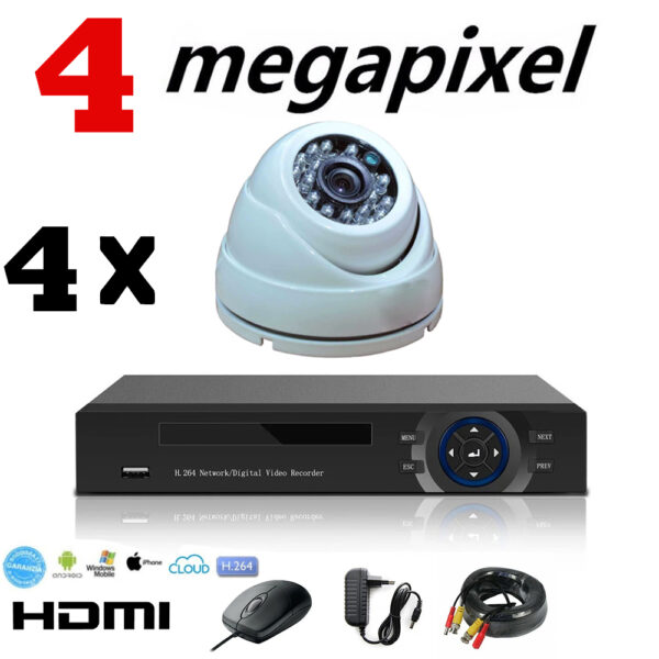 Kit Videosorveglianza Dome 2 telecamere AHD 4MPX 1080P Full Hd