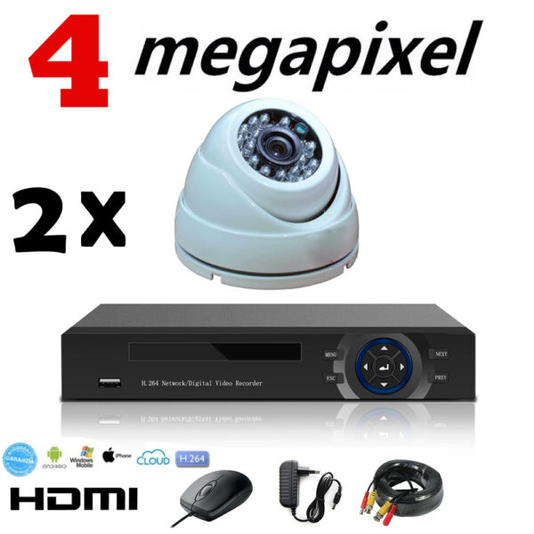 Kit Videosorveglianza Dome 2 telecamere AHD 4MPX 1080P Full Hd