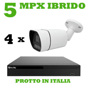 Kit Videosorveglianza Xvr 5 Mpx Ibrido 4 Canali