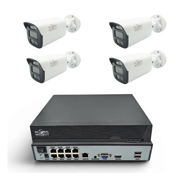 Kit Videosorveglianza IP 5MP GSS Pro | NVR 8 Canali 4K e Telecamere Bullet AI