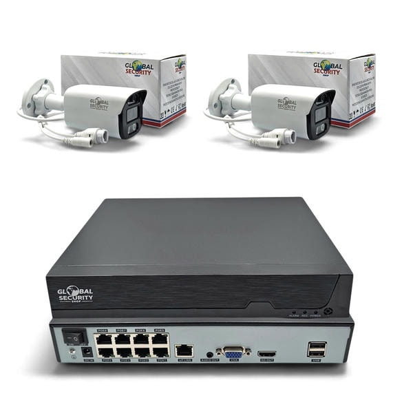 Kit Videosorveglianza IP 5MP GSS Pro | NVR 8 Canali 4K e Telecamere Bullet AI
