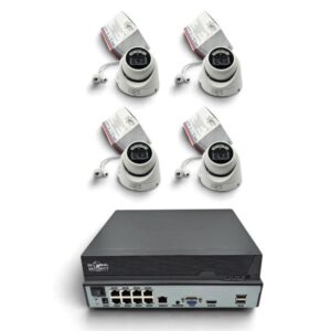 Kit Videosorveglianza IP PoE Dome 5MP GSS | Sistema Modulare con NVR 8 Canali 4K Switch Integrato, Telecamere a Cupola AI e Smart Dual Light