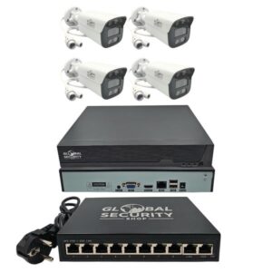 Impianto di Videosorveglianza Ip Poe 8 Mpx 4k Microfono Integrato 2,8mm 4 LED