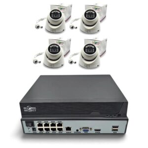 Kit Videosorveglianza 4K Dome IP PoE GSS | Sistema Modulare Ultra HD con NVR 8 Canali, IA e Smart Dual Light