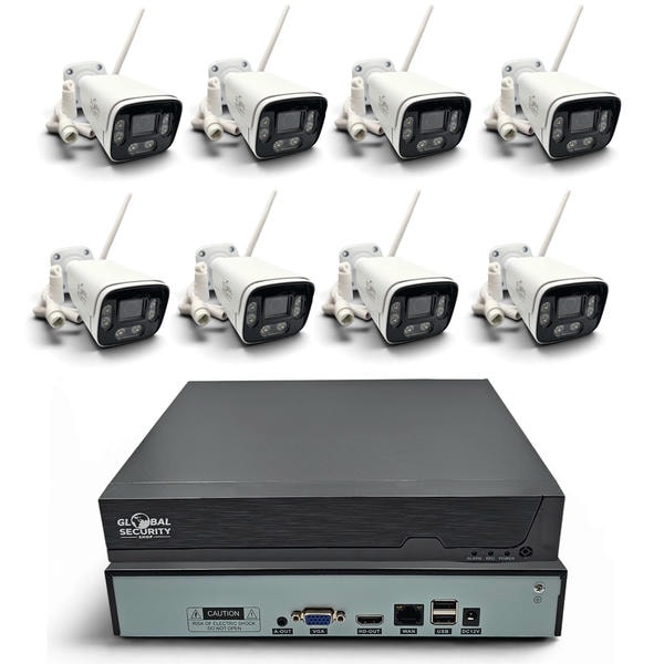 Kit Videosorveglianza WiFi 4K | 4 o 8 Telecamere 8MP in Metallo GSS Ultra e NVR 16 Canali GSS Pro con IA
