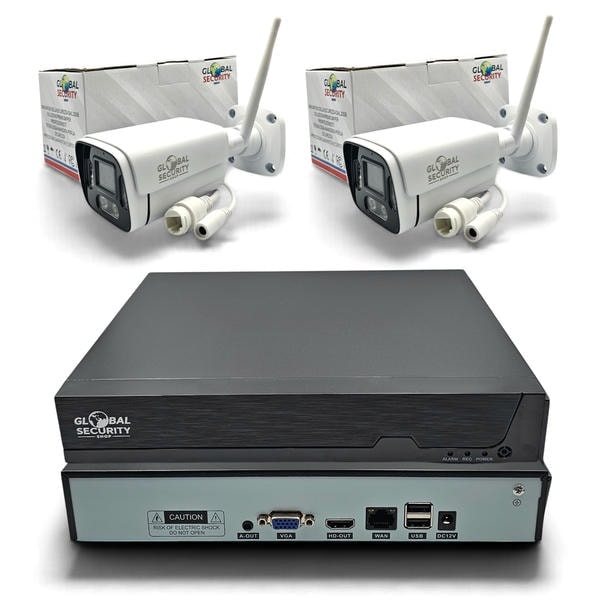Kit Videosorveglianza WiFi 4K | 4 o 8 Telecamere 8MP in Metallo GSS Ultra e NVR 16 Canali GSS Pro con IA