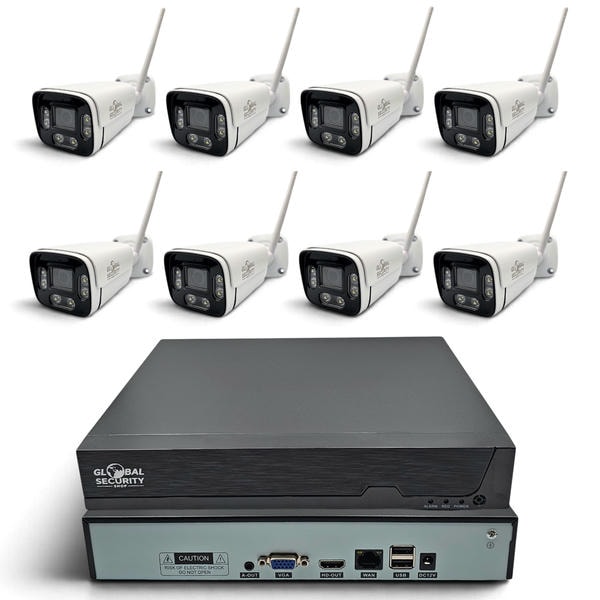 Kit Videosorveglianza WiFi 5MP | 4 o 8 Telecamere in Metallo GSS Ultra e NVR 16 Canali 4K GSS Pro con IA