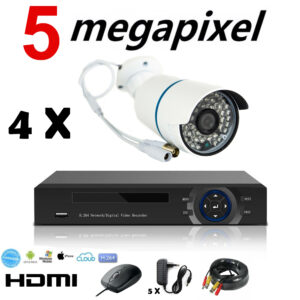 Kit Videosorveglianza 4 Telecamere AHD 5Mpx 1080P Full-Hd :