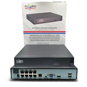 NVR 8 Canali PoE 4K GSS Ultra – Videoregistratore IP Professionale con Switch Integrato e IA