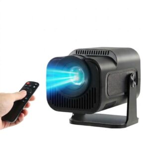 Proiettore Portatile 4K, Global Kube con Android 14, WiFi 6, Bluetooth 5.4, 180° Rotabile, Correzione Trapezoidale, 500 ANSI Lumen, Home Theater (Nero)